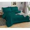 thumbnail image 1 of DNG Creations 3 Piece Ruffle Diamond Comforter All Season 550 GSM Oversized King Size - 800 Threads Count, 100% Egyptian Cotton Solid Teal Colour, 1 of 7