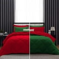 thumbnail image 1 of DNG Creations 3 Piece Solid Reversible Diamond Pattern Comforter 550 GSM All Season 800 TC, 100% Egyptian Cotton - California King - Size ( Green/Red Colour ), 1 of 7