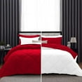 thumbnail image 1 of DNG Creations 3 Piece Solid Reversible Diamond Pattern Comforter 550 GSM All Season 800 TC, 100% Egyptian Cotton - Oversized Queen - Size ( White/Red Colour ), 1 of 7