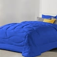 thumbnail image 1 of DNG Creations 3 Piece Solid U Shape Pattern Comforter Ultra Soft 100% Egyptian Cotton, 800 Threads Count 550 GSM All Season - Solid Royal Blue Colour ( Twin/Twin XL - Size ), 1 of 8
