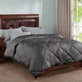 thumbnail image 1 of DNG Creations 3 Piece Stripe Diamond Comforter - California King Size - 550 GSM All Season 100% Egyptian Cotton, 800 Threads Count ( Stripe Dark Grey Colour ), 1 of 7