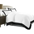 thumbnail image 1 of DNG Creations 3 Piece Two Tone Duvet Cover 100% Egyptian Cotton, 800 Threads Count With Zipper Closure & Corner Ties ( Solid White/ Black - Twin/Twin XL ), 1 of 1