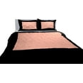 thumbnail image 1 of DNG Creations 3 Piece Two Tone Pinch Pleated Duvet Cover With Zipper Closure & Corner Ties 100% Egyptian Cotton ( Solid Black/ Peach - Oversized Queen ), 1 of 3