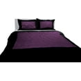 thumbnail image 1 of DNG Creations 3 Piece Two Tone Pinch Pleated Duvet Cover With Zipper Closure & Corner Ties 100% Egyptian Cotton ( Solid Black/ Plum - Full/Queen ), 1 of 3