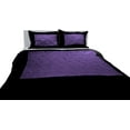 thumbnail image 1 of DNG Creations 3 Piece Two Tone Pinch Pleated Duvet Cover With Zipper Closure & Corner Ties 100% Egyptian Cotton ( Solid Black/ Purple - California King ), 1 of 3