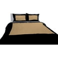 thumbnail image 1 of DNG Creations 3 Piece Two Tone Pinch Pleated Duvet Cover With Zipper Closure & Corner Ties 100% Egyptian Cotton ( Solid Black/ Taupe - Twin/Twin XL ), 1 of 3