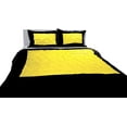 thumbnail image 1 of DNG Creations 3 Piece Two Tone Pinch Pleated Duvet Cover With Zipper Closure & Corner Ties 100% Egyptian Cotton ( Solid Black/ Yellow - Oversized King ), 1 of 3