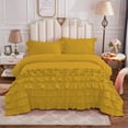 thumbnail image 1 of DNG Creations 3 Piece Vintage Ruffle Duvet Cover 100% Egyptian Cotton, 800 Threads Count - With Zipper & Corner Ties ( Twin/Twin XL - Solid Gold ), 1 of 7