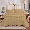 thumbnail image 1 of DNG Creations 3 Piece Vintage Ruffle Duvet Cover 100% Egyptian Cotton, 800 Threads Count - With Zipper & Corner Ties ( Oversized Queen - Solid Taupe ), 1 of 7