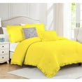 thumbnail image 1 of DNG Creations 3 Piece Vintage Ruffle Pattern Comforter Set Premium Ultra Soft 550 GSM All Season ( King/Cal King Size ) 100% Egyptian Cotton Solid Yellow Colour, 1 of 8