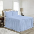thumbnail image 1 of DNG Creations 4-Piece Long Ruffle Sheet Set 24-Inch Deep Pocket (Solid Light Blue - Full), 1 of 7