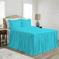 thumbnail image 1 of DNG Creations 4-Piece Long Ruffle Sheet Set 8-Inch Deep Pocket (Solid Turquoise - King), 1 of 7