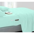 thumbnail image 1 of DNG Creations 4 Piece Sheet Set 12 Inch Deep Pocket With Side Storage Pockets 100% Egyptian Cotton, 800 Thread Count ( Solid Aqua Blue - Twin ), 1 of 3