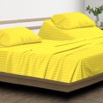 thumbnail image 1 of DNG Creations 4 Piece Split Top California King Adjustable Flex Top Sheet Set 800 TC, 100% Egyptian Cotton 15 Inch Deep Pocket - 32" Split from The Top ( Stripe Yellow ), 1 of 6