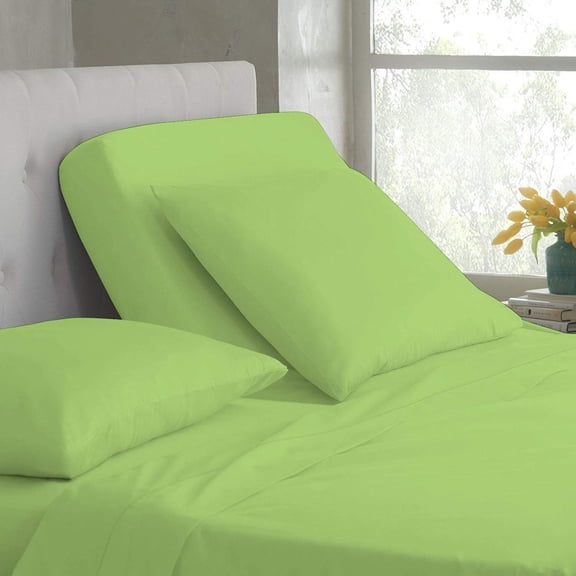 DNG Creations 4 Piece Split Top Queen Adjustable Flex Top Sheet Set 100% Egyptian Cotton, 800 Thread Count 15 Inch Deep Pocket - 39" Split from The Top ( Solid Sage )