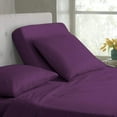 thumbnail image 1 of DNG Creations 4 Piece Split Top Queen Adjustable Flex Top Sheet Set 100% Egyptian Cotton, 800 Thread Count 18 Inch Deep Pocket - 34" Split from The Top ( Solid Plum ), 1 of 5
