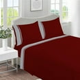 thumbnail image 1 of DNG Creations 4 Piece Two Tone Sheet Set - 10 Inch Deep Pocket ( Solid Burgundy/Silver - King ), 1 of 4