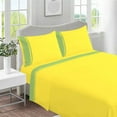 thumbnail image 1 of DNG Creations 4 Piece Two Tone Sheet Set - 10 Inch Deep Pocket ( Solid Yellow/Sage - King ), 1 of 4