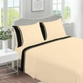 thumbnail image 1 of DNG Creations 4 Piece Two Tone Sheet Set 100% Egyptian Cotton, 800 Threads Count - 8 Inch Deep Pocket ( Solid Black/Ivory - California King ), 1 of 4