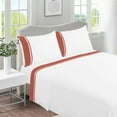thumbnail image 1 of DNG Creations 4 Piece Two Tone Sheet Set 100% Egyptian Cotton, 800 Threads Count - 8 Inch Deep Pocket ( Solid White/Brick Red - Queen ), 1 of 4