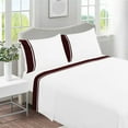 thumbnail image 1 of DNG Creations 4 Piece Two Tone Sheet Set 100% Egyptian Cotton, 800 Threads Count - 8 Inch Deep Pocket ( Solid White/Wine - Full ), 1 of 4