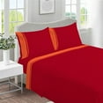 thumbnail image 1 of DNG Creations 4 Piece Two Tone Sheet Set - 18 Inch Deep Pocket ( Solid Red/Orange - California King ), 1 of 4