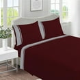 thumbnail image 1 of DNG Creations 4 Piece Two Tone Sheet Set - 18 Inch Deep Pocket ( Solid Wine/Silver - Olympic Queen ), 1 of 4