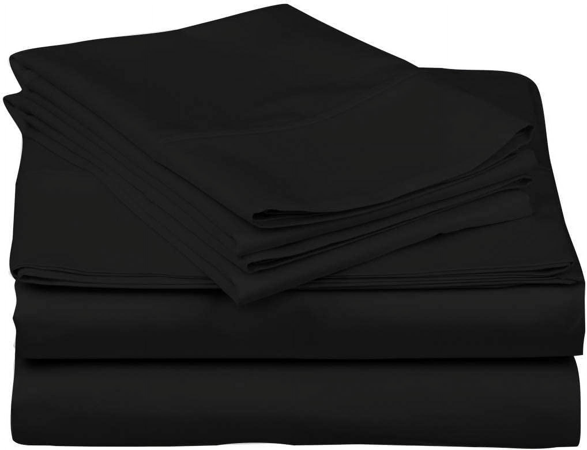 King Black Microfiber and Bamboo 4-Piece Sheet Set