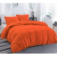 thumbnail image 1 of DNG Creations 5 Piece Duvet Cover with Zipper & Corner Ties - 100% Egytian Cotton, 800 Theads Count ( Oversized Queen - Solid Orange ), 1 of 3