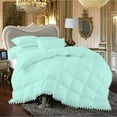 thumbnail image 1 of DNG Creations 5 Piece Pom Pom Box Design Comforter 550 GSM All Season White Vintage Pom-Pom Fringe ( King/Cal King Size ) 100% Egyptian Cotton, Solid Auqa Blue Colour, 1 of 5