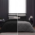 thumbnail image 1 of DNG Creations 5 Piece Reversible Diamond Pattern Comforter Solid - 100% Egyptian Cotton, 800 TC ( Oversized King - Size ) All-Season 550 GSM ( Dark-Grey/Black Colour ), 1 of 7