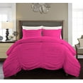 thumbnail image 1 of DNG Creations 5 Piece Ruched Pattern Duvet Cover 100% Egyptian Cotton, 800 TC- With Zipper Closure & Corner Ties ( Solid Hot Pink - California King ), 1 of 3