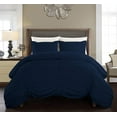 thumbnail image 1 of DNG Creations 5 Piece Ruched Pattern Duvet Cover 100% Egyptian Cotton, 800 TC- With Zipper Closure & Corner Ties ( Solid Navy Blue - Twin/Twin XL ), 1 of 3