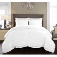 thumbnail image 1 of DNG Creations 5 Piece Ruched Pattern Duvet Cover 100% Egyptian Cotton, 800 TC- With Zipper Closure & Corner Ties ( Solid White - Oversized King ), 1 of 3
