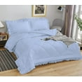 thumbnail image 1 of DNG Creations 5 Piece Ruffle Diamond Comforter All Season 550 GSM California King Size - 800 Threads Count, 100% Egyptian Cotton Solid Light Blue Colour, 1 of 7