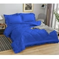 thumbnail image 1 of DNG Creations 5 Piece Ruffle Diamond Comforter All Season 550 GSM California King Size - 800 Threads Count, 100% Egyptian Cotton Solid Royal Blue Colour, 1 of 6