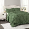 thumbnail image 1 of DNG Creations 5 Piece Ruffle Ribbon Design Comforter ( Twin/Twin XL Size ) Ultra Soft All-Season 550 GSM 800 Threads Count,100% Egyptian Cotton - Solid Moss Colour, 1 of 5