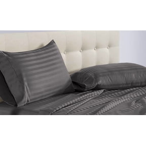 DNG Creations 5 Piece Split King Adjustable Sheet Set 21 Inch Deep Pocket for Adjustable Beds 800 Threads Count ( Stripe Dark Grey )
