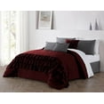 thumbnail image 1 of DNG Creations 5 Piece Three Line Ruffle Duvet Cover With Zipper Closure & Corner Ties - 800 Threads Count, 100% Egyptian Cotton ( Solid Wine - Twin/Twin XL ), 1 of 4