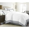 thumbnail image 1 of DNG Creations 5 Piece Two Tone Duvet Cover 100% Egyptian Cotton, 800 Threads Count With Zipper Closure & Corner Ties ( Solid White/ Silver - California King ), 1 of 1