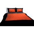 thumbnail image 1 of DNG Creations 5 Piece Two Tone Pinch Pleated Duvet Cover With Zipper Closure & Corner Ties 100% Egyptian Cotton ( Solid Black/ Orange - California King ), 1 of 3