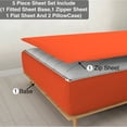 thumbnail image 1 of DNG Creations 5 Piece Zipper Sheet Set - Include (1 Elastic Fitted Sheet , 1 Base Sheet has Zipper, 1 Flat Sheet And 2 Pillowcase) 24 Inch Deep Pocket ( Solid Orange - Full ), 1 of 7