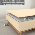 thumbnail image 1 of DNG Creations 5 Piece Zipper Sheet Set - Include (1 Elastic Fitted Sheet , 1 Base Sheet has Zipper, 1 Flat Sheet And 2 Pillowcase) 24 Inch Deep Pocket ( Solid Ivory - Queen ), 1 of 7