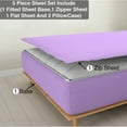 thumbnail image 1 of DNG Creations 5 Piece Zipper Sheet Set - Include (1 Elastic Fitted Sheet , 1 Base Sheet has Zipper, 1 Flat Sheet And 2 Pillowcase) 24 Inch Deep Pocket ( Solid Lilac - Queen ), 1 of 7