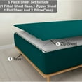thumbnail image 1 of DNG Creations 5 Piece Zipper Sheet Set - Include (1 Elastic Fitted Sheet , 1 Base Sheet has Zipper, 1 Flat Sheet And 2 Pillowcase) 24 Inch Deep Pocket ( Solid Teal - Twin XL ), 1 of 7