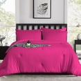 thumbnail image 1 of DNG Creations Hot Pink Colour 3 Piece Point Botton Comforter Solid All-Season 550 GSM 100% Egyptian Cotton, 800 Threads Count - California King - Size, 1 of 7