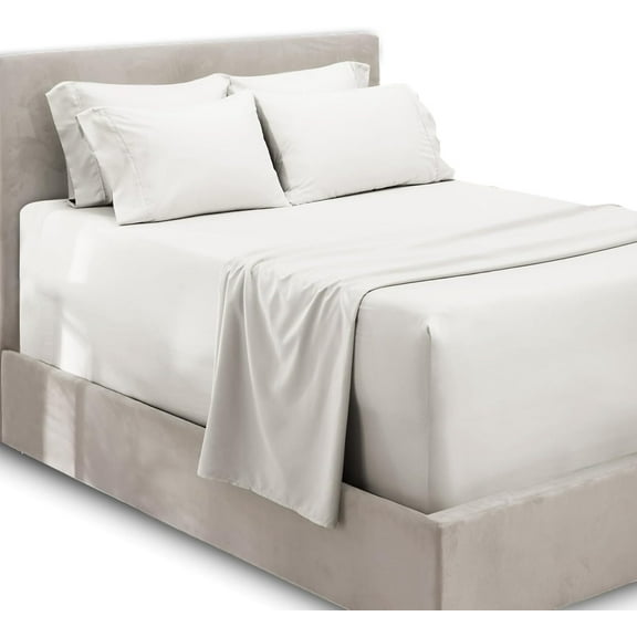DNG Creations King Size - 8 To 10 Inch Deep Pocket 4 PC Microfiber Sheet Set - White