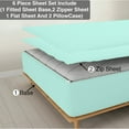 thumbnail image 1 of DNG Creations Solid Aqua Blue Colour 6 Piece Zipper Sheet Set - Include (1 Fitted Sheet Base, 2 Sheet has Zipper, 1 Flat Sheet And 2 Pillowcase) 800 Threads Count ( Queen - Size ), 1 of 7