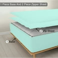 thumbnail image 1 of DNG Creations Zipper Fitted Sheet ( Includes - 1 Elastic Fitted Sheet & 2 Base Sheet has Zipper ) 100% Egyptian Cotton 8 Inch Deep Pocket (Solid Aqua Blue - Twin ), 1 of 9