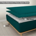 thumbnail image 1 of DNG Creations Zipper Fitted Sheet ( Includes - 1 Elastic Fitted Sheet & 2 Base Sheet has Zipper ) 100% Egyptian Cotton 8 Inch Deep Pocket (Solid Teal - Queen ), 1 of 9